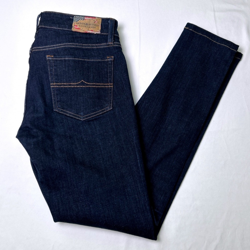 Denim & Supply Ralph Lauren Mens Skinny Dark Wash Stretch Jeans Size 28/32 Blue
